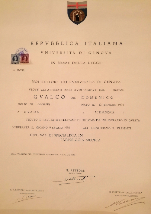 Diploma Specializzazione Radiologia